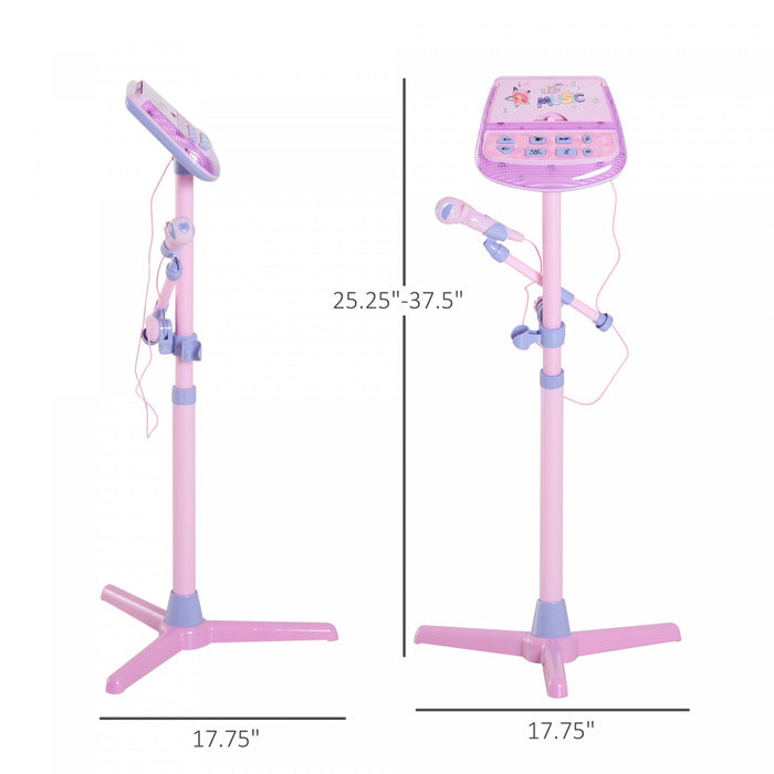Qaba Microphone For Kids, Karaoke Toys For Kids 3+ Years With Music Stand, Karaoke Machine Microphon