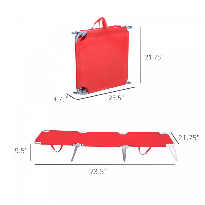 Outsunny Folding Outdoor Lounge Chair, Red