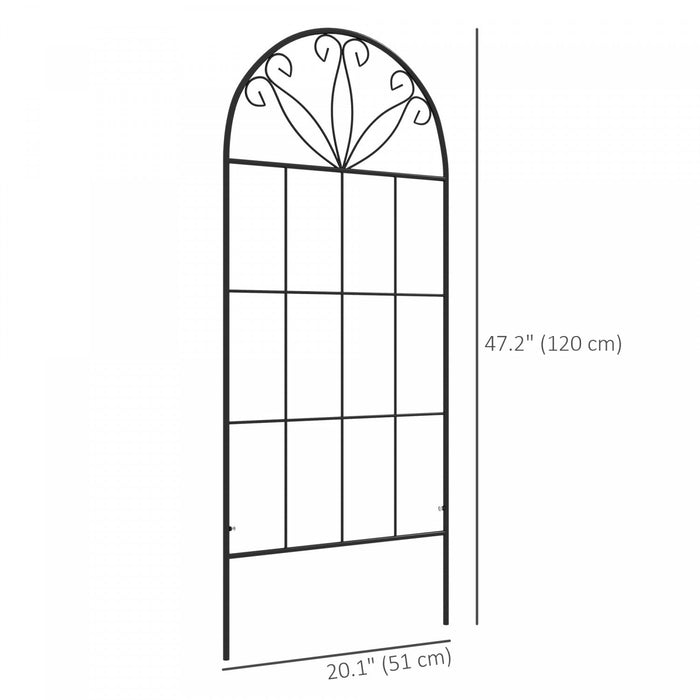 Outsunny Metal Garden Trellis Pack Of 2 For Climbing Plants, Black