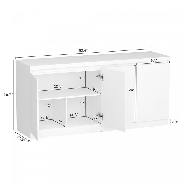 Griffin Modern 62\" Sideboard in White Buffet 