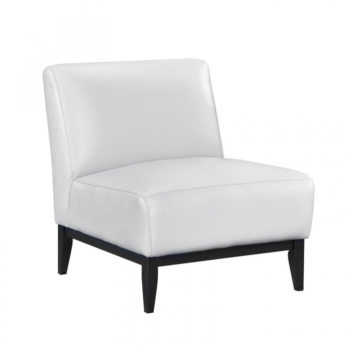 Murdock Accent Chair Silver Leather 