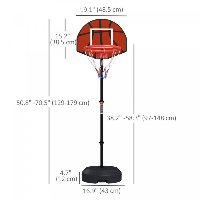 Soozier 3-5ft Basketball Hoop Stand With Dartboard, Darts And 15" Backboard