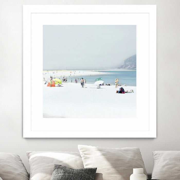 \"Troia\" Matted and Framed White 36x36 Wall Art