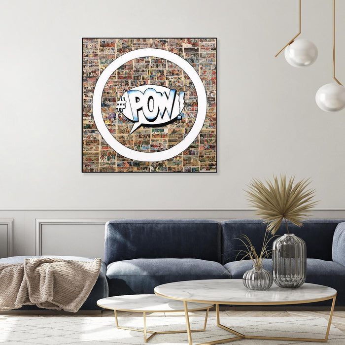 \"Smoke Circus I\" Canvas Framed Black 20x20 Wall Art