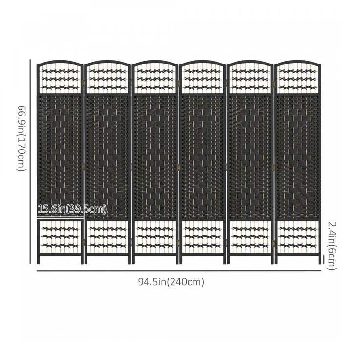 Homcom 6 Panel Folding Room Divider 5.6 Ft Privacy Screen