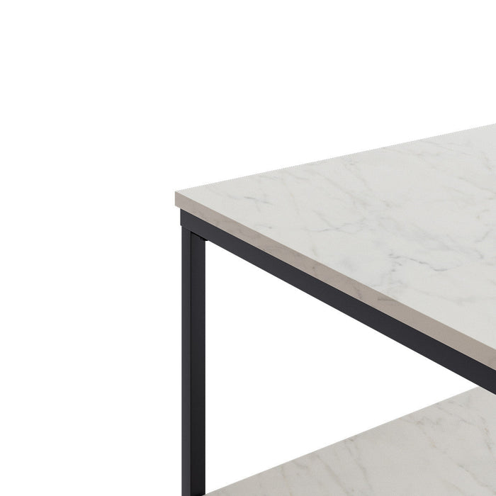 Nimbus Rectangular Coffee Table With Dual Marble Surfaces 