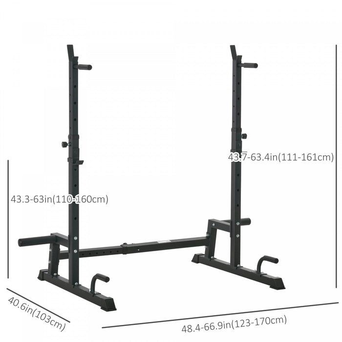 Soozier Multi-function Barbell Squat Rack Stand, Heavy-duty Strength Training Dumbbell Rack, Height 