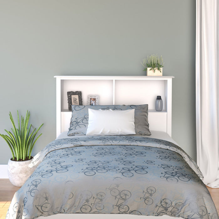 Twin Bookcase Headboard - White