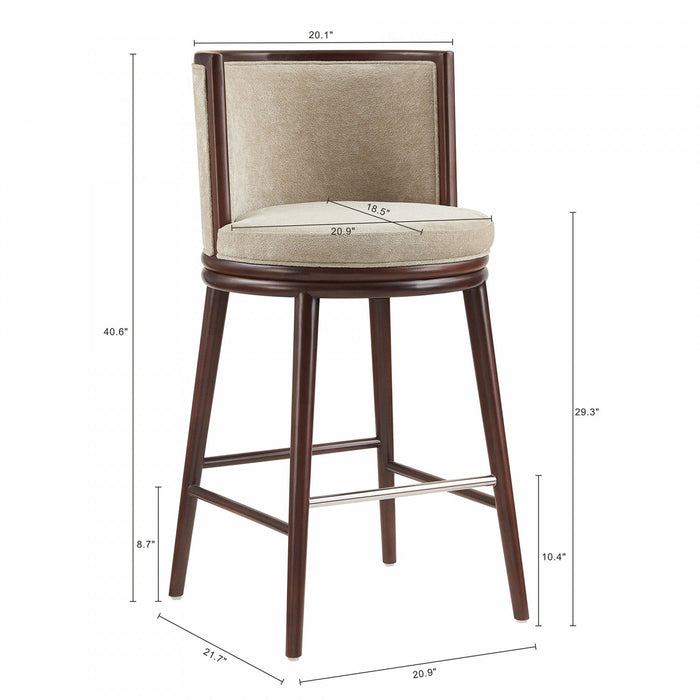 Evalyn Modern Wood Upholstered Barstool in Natural 