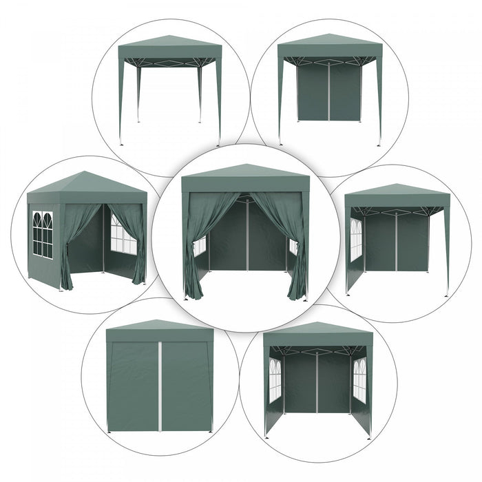 Outsunny 6.6'x6.6' Pop Up Gazebo Canopy Tent With Sidewalls, Instant Sun Shelter, With Carry Bag, Fo