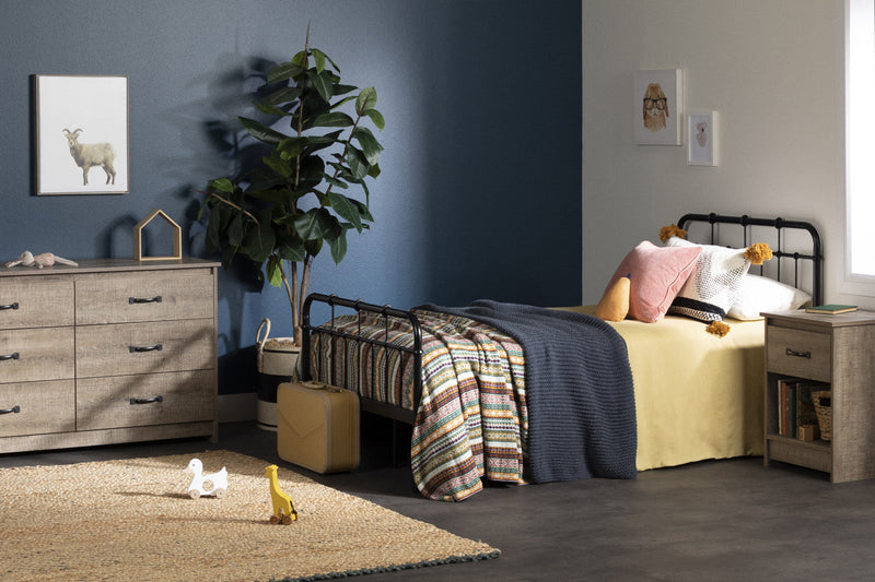 Tassio 1-drawer Nightstand With Open Storage Space - Weathered Oak 