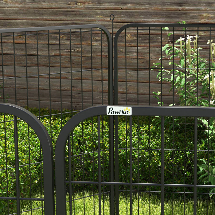 Pawhut 8 Panel Pet Playpen Play Yard Fence Home Diy Heavy-duty Metal Foldable Indoor Outdoor 31\" X 3