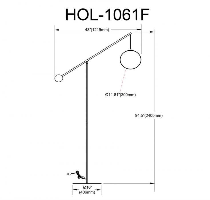 Dainolite Holly 1 Light Floor Lamp 106\" H Aged Brass Opal White Glass