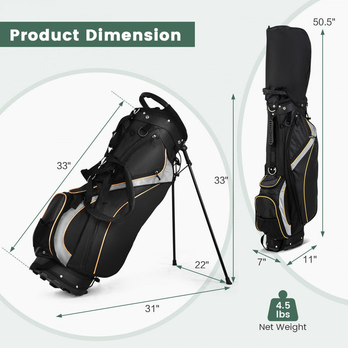 Costway 9" Golf Stand Bag Club 8 Way Divider Carry Organizer Pockets Storage Black New
