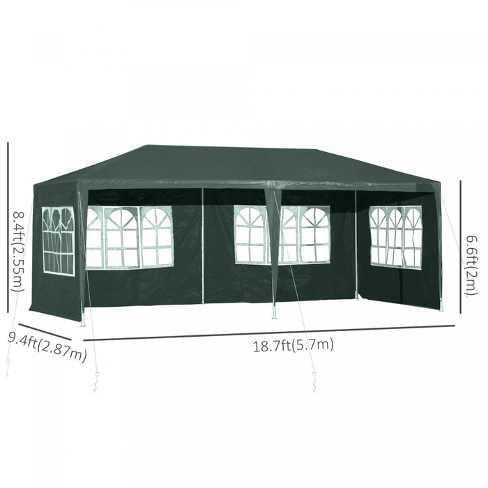 Outsunny 18.7' X 9.4' Party Tent, Portable Folding Wedding Tent, Garden Canopy Event Shelter, Outdoo