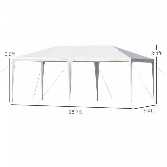 Outsunny 19'x9' Party Tent Gazebo Canopy Garden Sun Shade For Outdoor Event With Removable Mosquito 