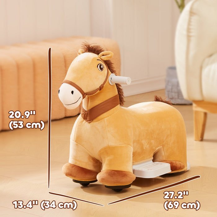 Qaba 6v Powered Ride-On Horse, Battery Powered Kids Electric Ride On Horse, Riding Pony Toy With Mus