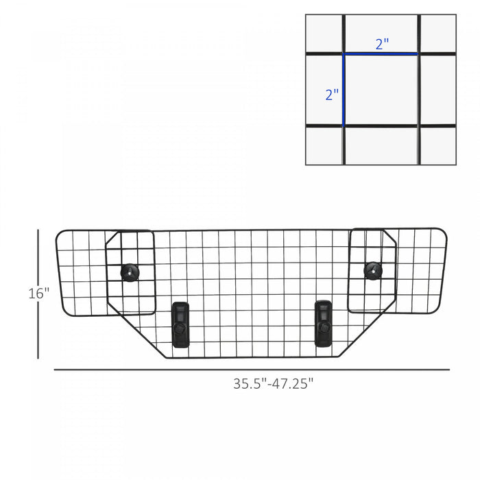 Pawhut 35.5\" - 47\" Vehicle Pet Barrier, Adjustable Dog Fence For Car Suv Truck, Universal Fit Expand