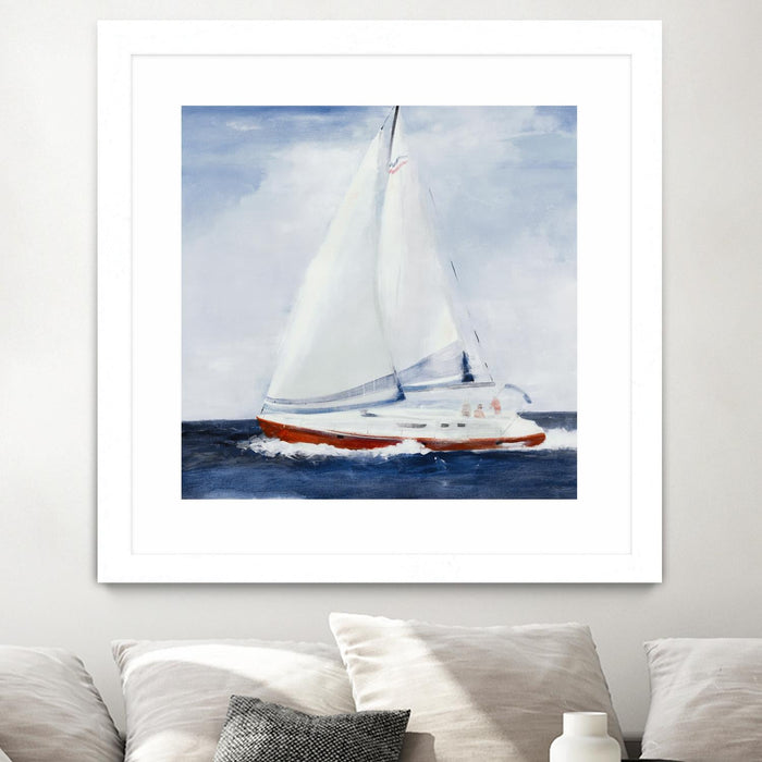 \"Chasing The Sun\" Matted and Framed White 30x30 Wall Art