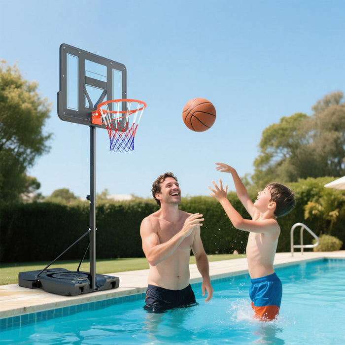 Soozier 4.6-10ft Portable Basketball Hoop with Wheels and 43" Backboard