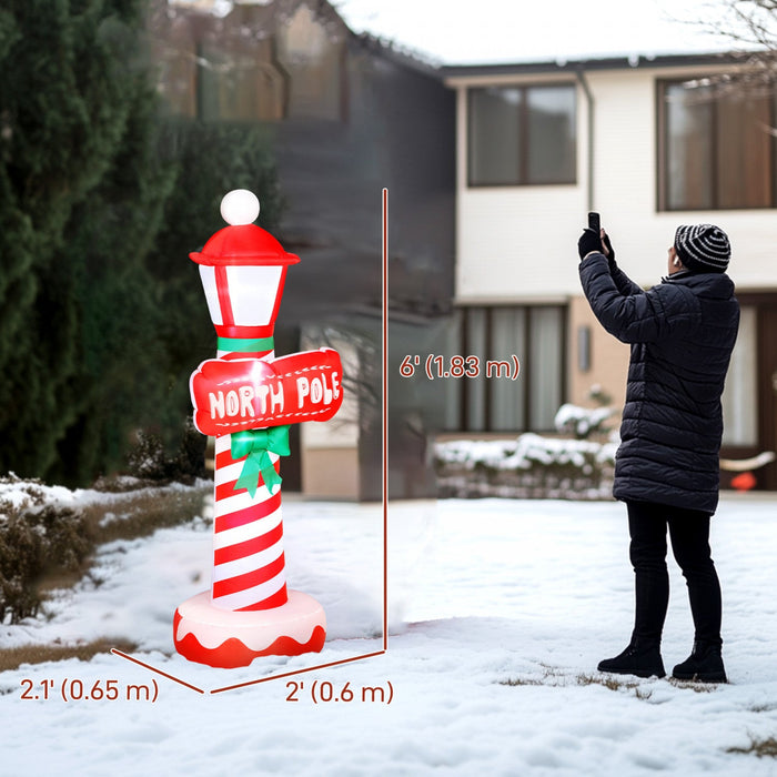 Outsunny 6FT Christmas Inflatable, Lighthouse Xmas Decoration with Lights