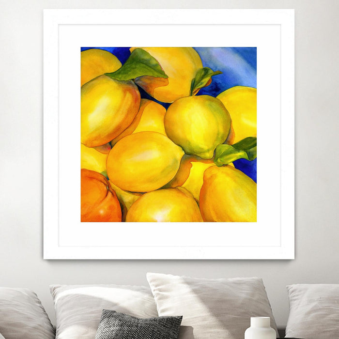 \"Zest For Life\" Matted and Framed White 36x36 Wall Art