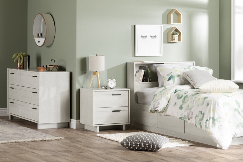 Fynn Bookcase Headboard - Winter Oak