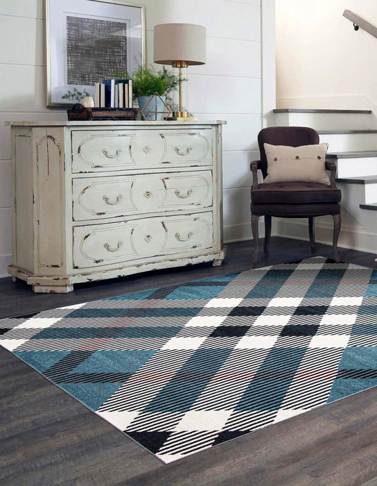 Kors Blue Machine Washable Area Rug - 3'0\" x 5'0\"