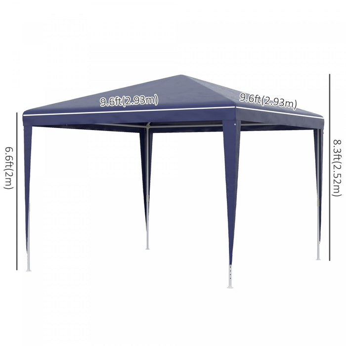 Outsunny 10x10ft Party Tent Portable Gazebo, Folding Garden Canopy Event Shelter Outdoor Sunshade Da