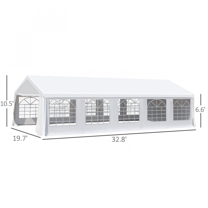 Outsunny 20'x33' Large Party Tent & Carport With Removable Sidewalls And Windows, Portable Garage Ca