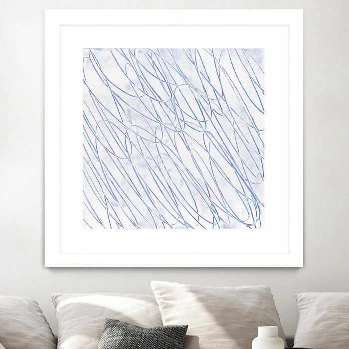 \"Hula Ii\" Matted and Framed White 36x36 Wall Art