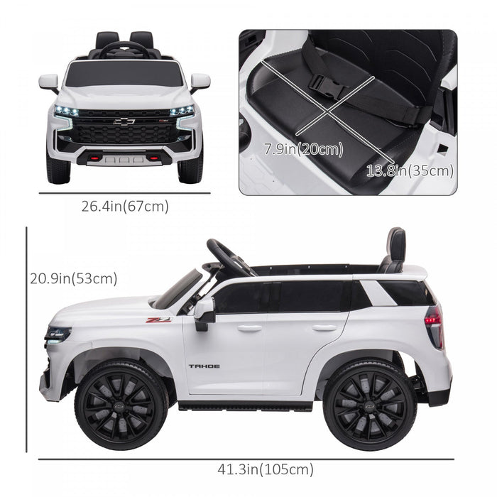 Aosom 12v Licensed Chevrolet Tahoe Powered Ride-On Car, Kids Ride On Car With Remote Control, 3 Spee