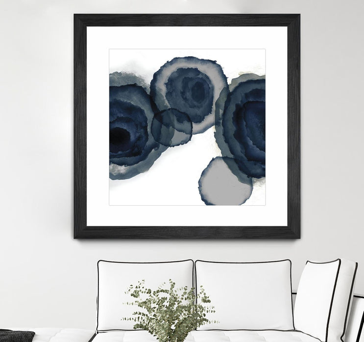 \"Blotted Ink Ii\" Matted and Framed Black 30x30 Wall Art