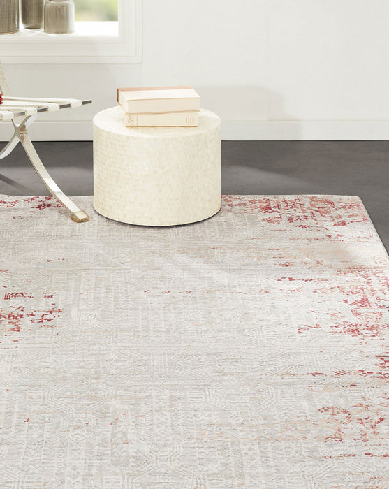 Amber Traditional 8'11\" x 12'6\" Area Rug in Red Indoor Area Rug 
