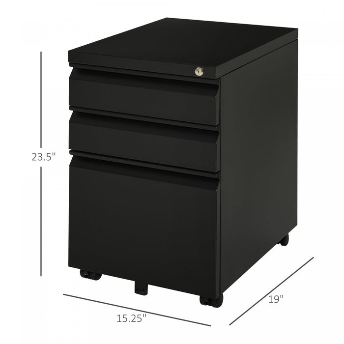Vinsetto Filing Cabinet With 3 Lockable Drawers