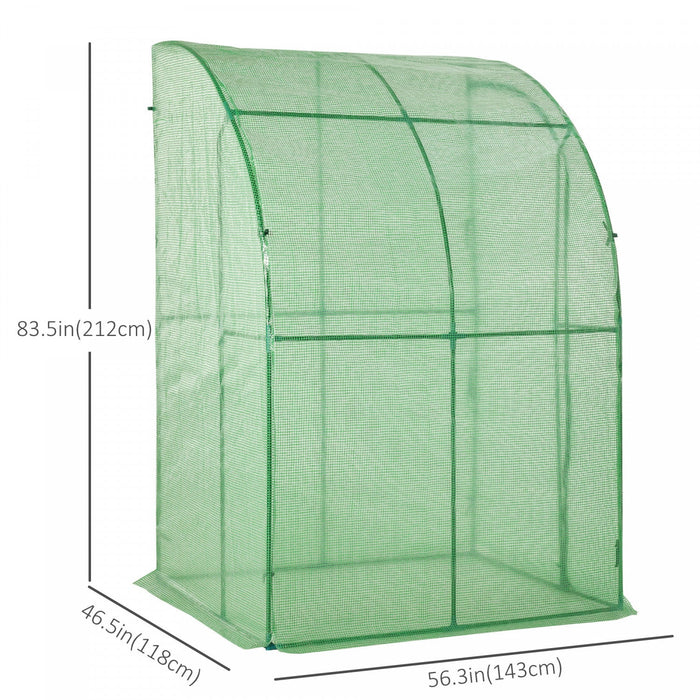 Outsunny 5' X 4' X 7' Outdoor Lean-to Walk-in Garden Greenhouse Polycarbonate With Roll-up Door Hot 