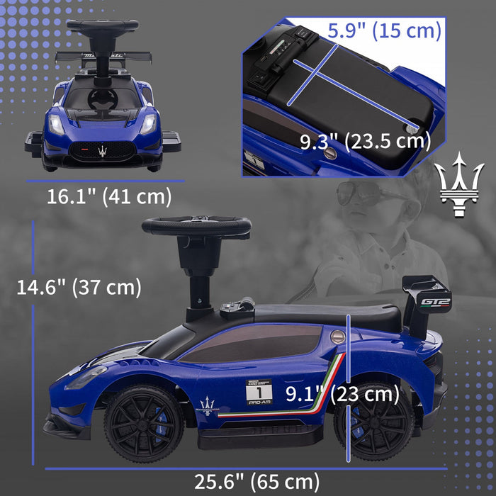 Qaba Maserati Gt2 Licensed Baby Car, 6v Battery Powered Ride-On Ride On Toy With Under Seat Storage,