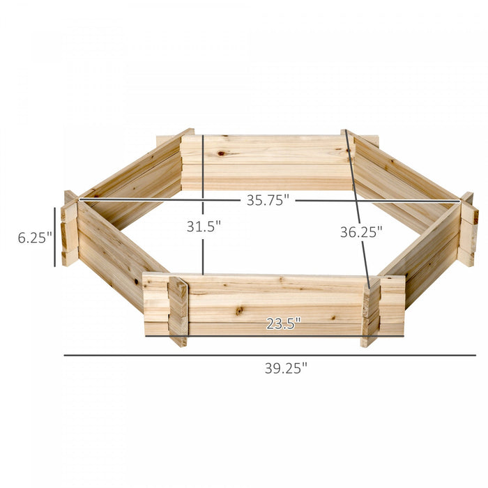 Outsunny 39'' X 36'' Screwless Raised Garden Bed, Hexagon Planter Box, Easy Diy Herb Garden For Vege