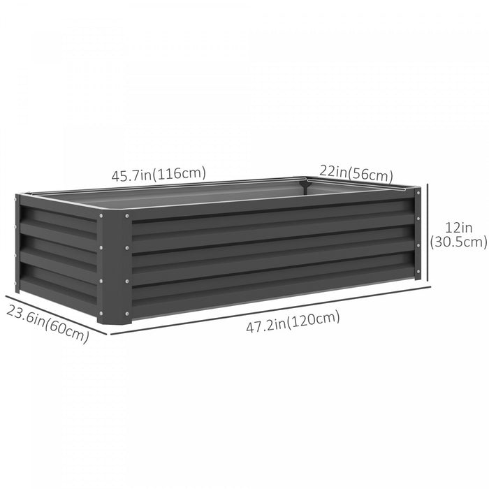 Outsunny 4' X 2' X 1' Raised Garden Bed, Galvanized Steel Planter Box For Vegetables, Flowers, Herbs