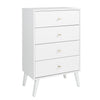 Milo Tall 4-Drawer Chest - White