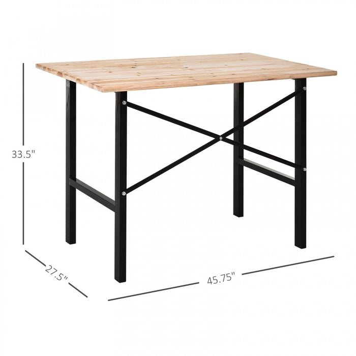 Homcom Fir Wood Top Workbench Table High Stability