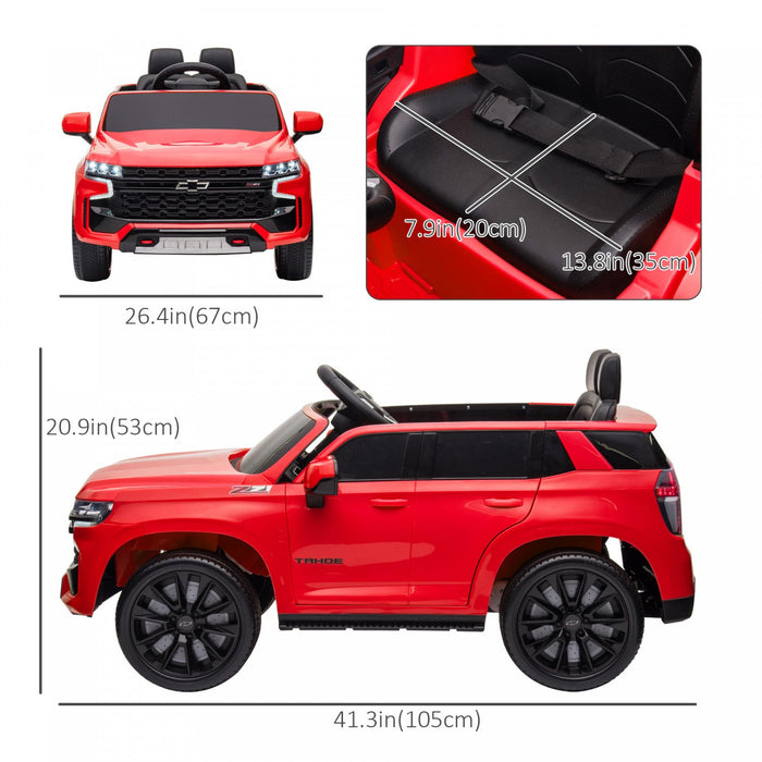 Aosom 12v Licensed Chevrolet Tahoe Powered Ride-On Car, Kids Ride On Car With Remote Control, 3 Spee
