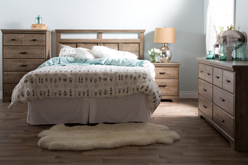 Versa 2-drawer Nightstand - End Table With Storage - Weathered Oak 