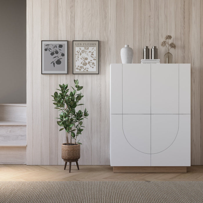 Nordika Nauraa High-Buffet Accent Cabinet - White