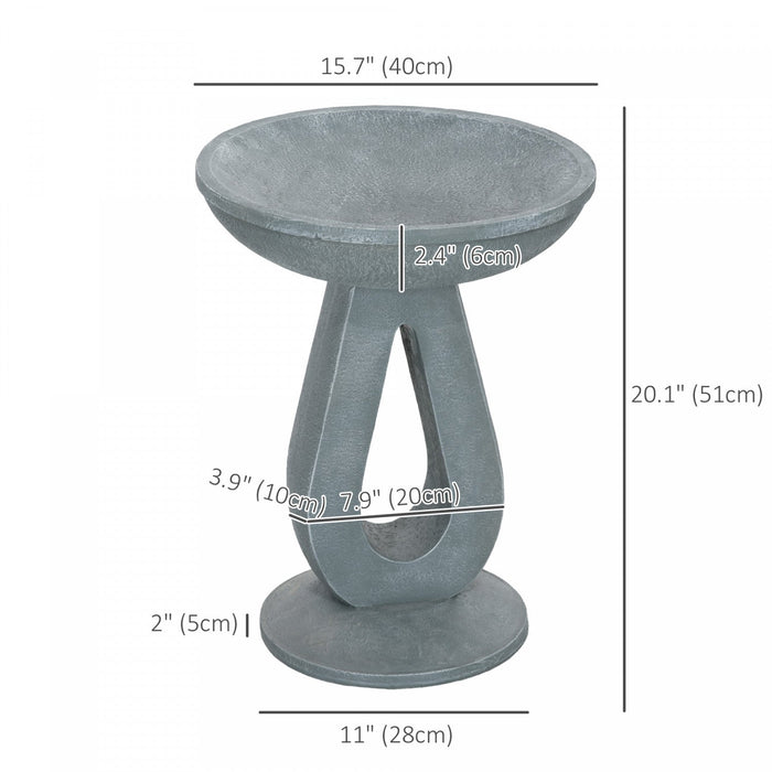 Outsunny Resin Bird Bath For Outdoors, 20.1" Tall Birdbath With Stone Look