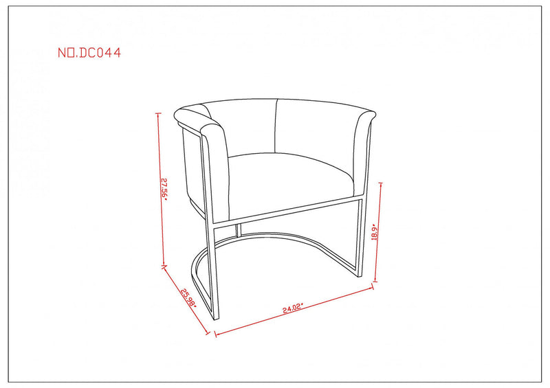 Cosmopolitan Mid-Century Modern Vegan Leather Metal Dining Chair in Tan - Set of 2 