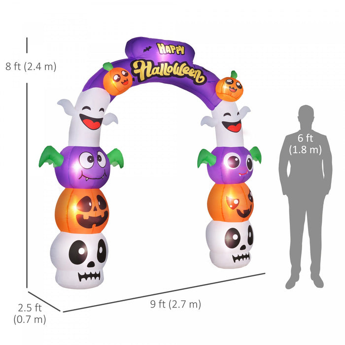 Outsunny 8ft Halloween Inflatable Archway, Outdoor LED Yard Display