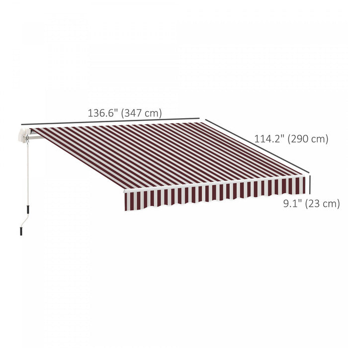 Outsunny 11' X 10' Retractable Awning Fabric Replacement Outdoor Sunshade Canopy Awning Cover, Uv Pr