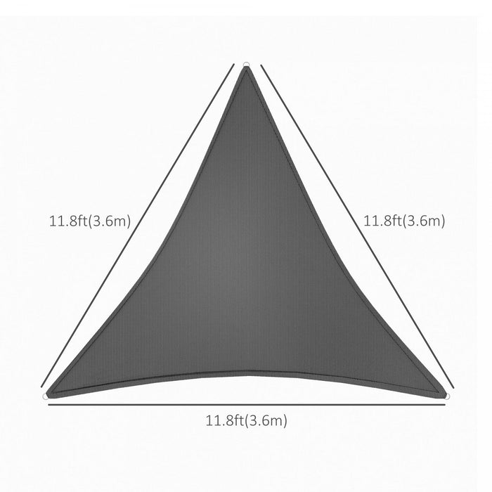 Outsunny Sun Shade Sail With LED Lights, 90% Uv Block Triangle Shade Cloth