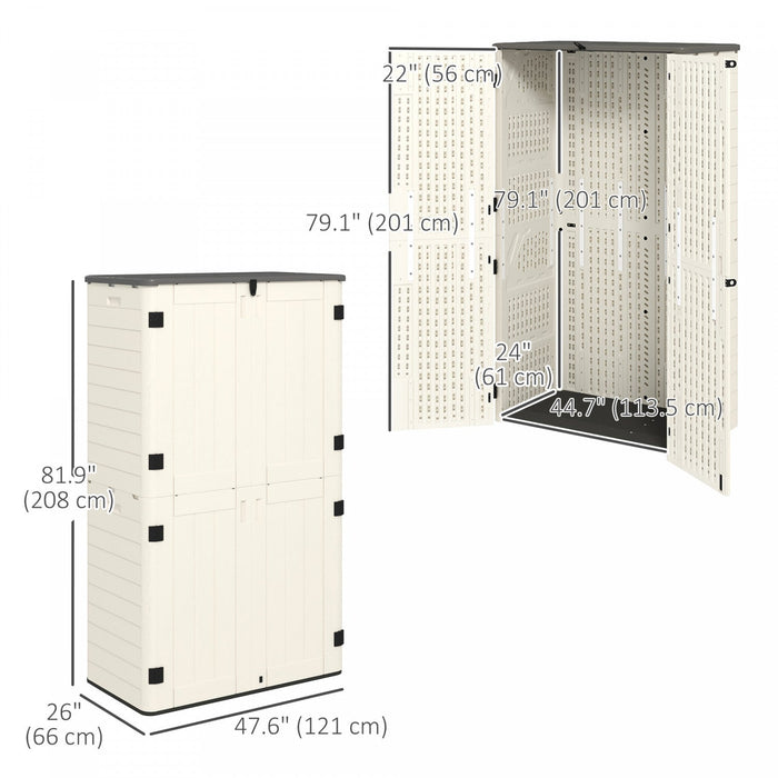 Outsunny 368 Gallon Storage Cabinet With Openable Top And Lockable Doors